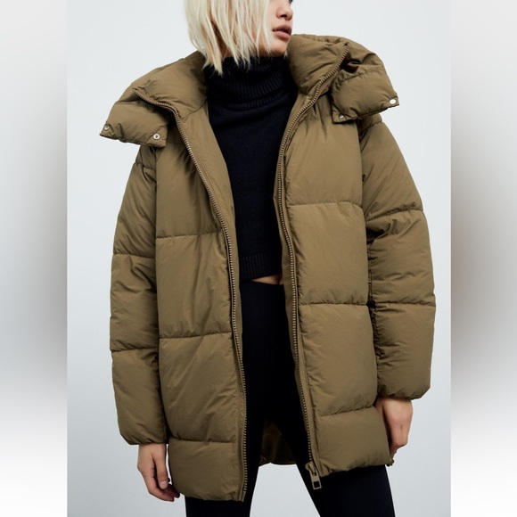 Zara WATER REPELLENT PUFFER COAT (NWOT) - Picture 3 of 8